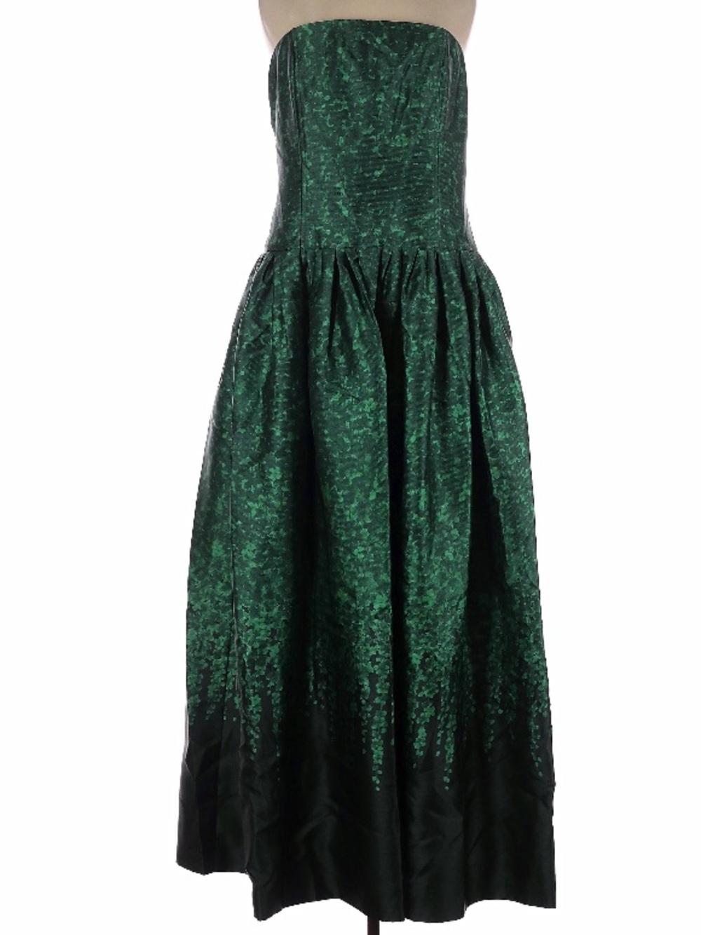NWT SACHIN + BABI Georgina Green & Black Strapless Floral Lined Gown Size 12 - Picture 4 of 7